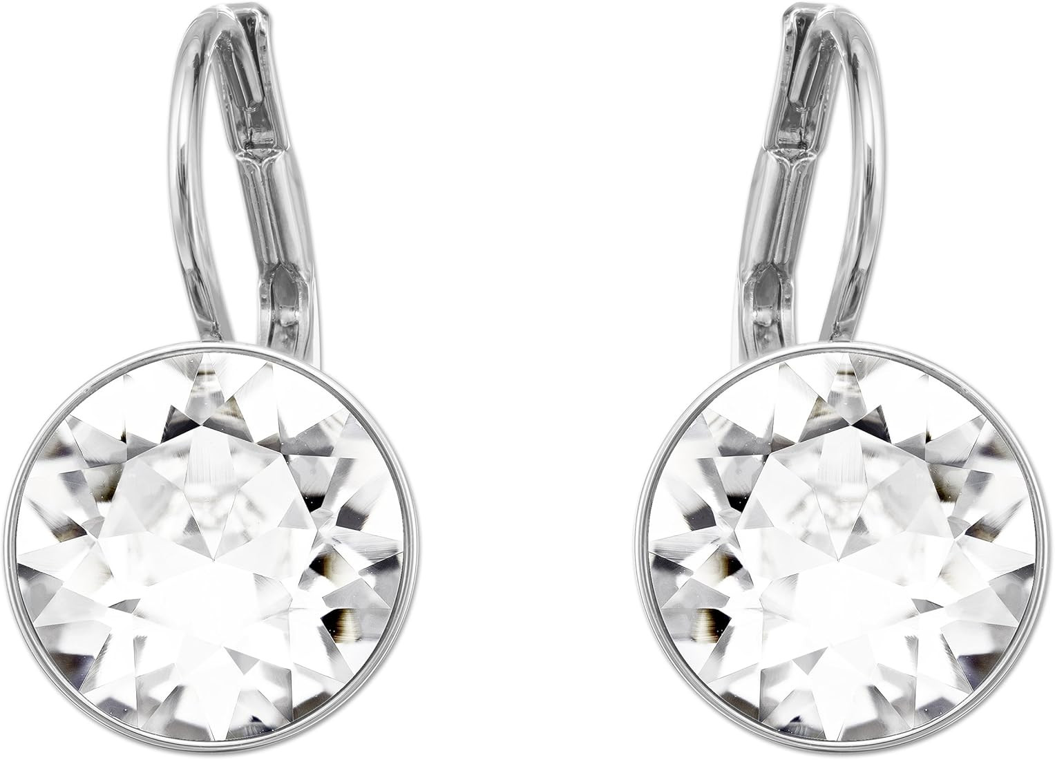 Swarovski Authentic Bella Rhodium Plated Charming White Pierced Mini Earrings | Amazon (US)