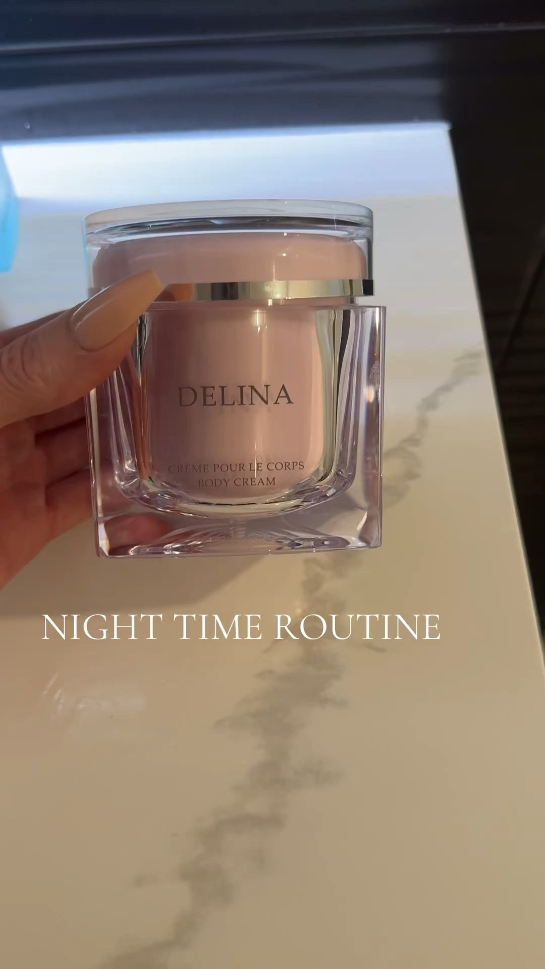 Night time routine and favorite products 
Delina body cream lotionn
Parfums de Marly delina 
Mount Lai gua sha 
EOS lotion pomegranate raspberry 
Oribe gold lust shampoo and conditioner 
Coco colada tree hut body spray and wash gel 
La Mer cleanser and cream 
Caudalie 

#LTKmorningroutine #LTKgrwm #LTKBeauty