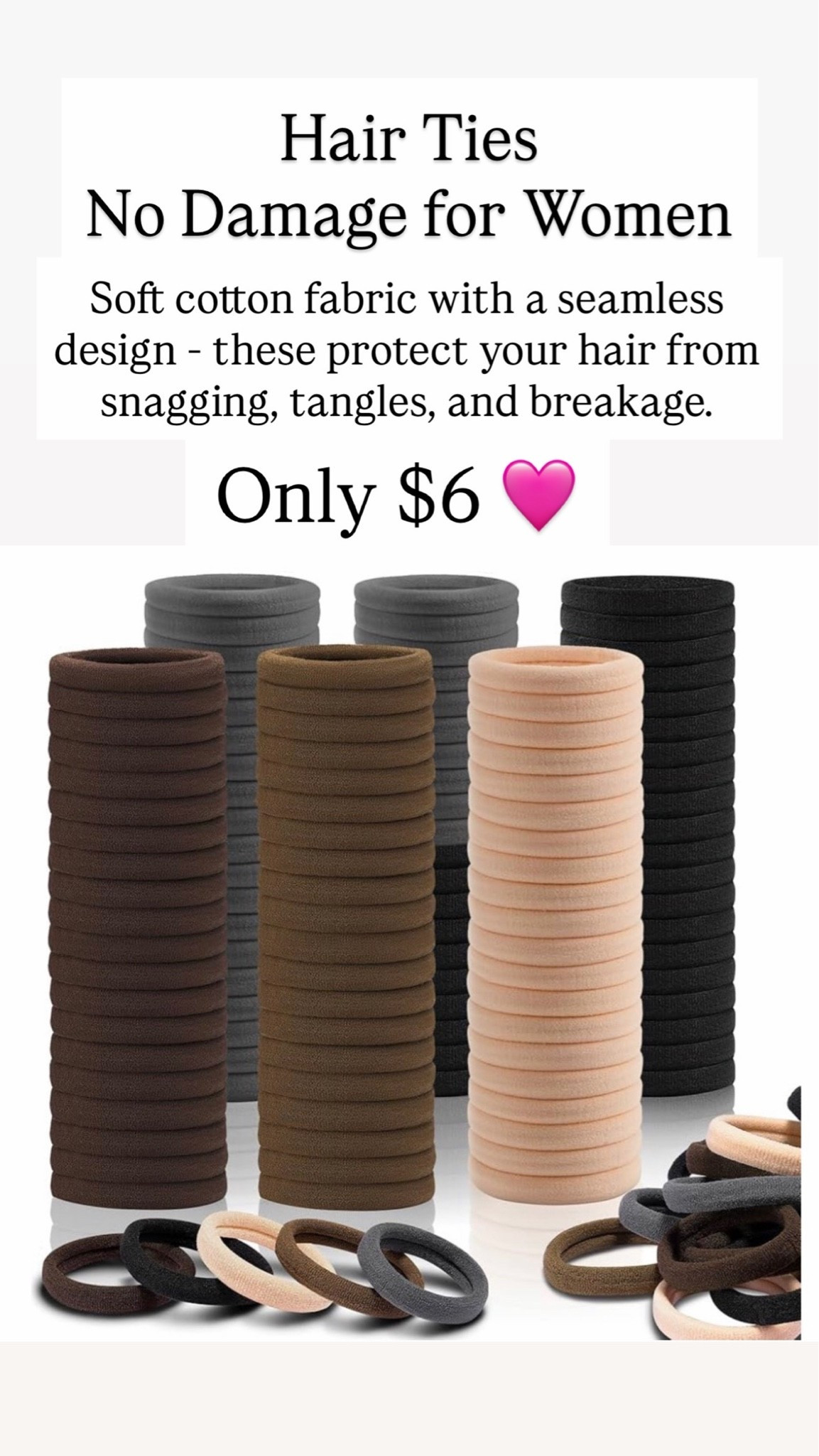 Thick, soft cotton fabric and a seamless design for our seamless hair ties protect hair from snagging, tangles, and breakage.

#LTKBeauty