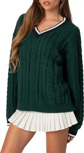 EDIKTED Amoret Oversize Cable Sweater | Nordstrom | Nordstrom