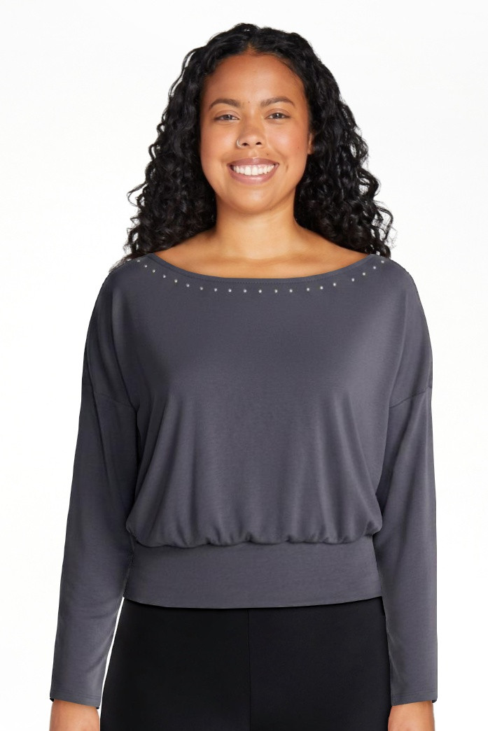 No Boundaries Banded Hem Top with Long Sleeves, Women's XXS-XXL | Walmart (US)