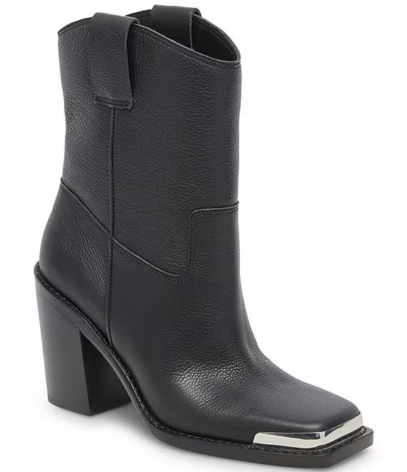 Falon Leather Metal Square Toe Boots | Dillard's
