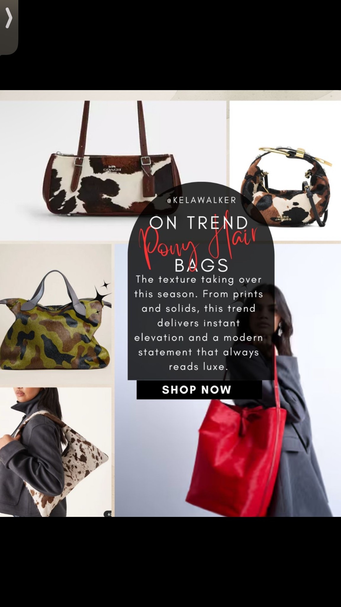 The statement your outfit needed.

Pony hair bags are having a moment and honestly it’s overdue. The mix of print, sheen, and plush texture gives even the simplest outfit an instant lift. From cowhide patterns to bold solids, this trend reads modern, luxe, and unmistakably stylish. If you’ve been wanting a statement piece that doesn’t overpower the look but still shows you know what’s happening in fashion right now, this is it.

Style tip: Treat pony hair as a neutral. Pair it with tailored coats, denim days, or minimal monochrome so the texture becomes the quiet standout of the outfit.

#LTKHoliday #LTKGiftGuide #LTKootd