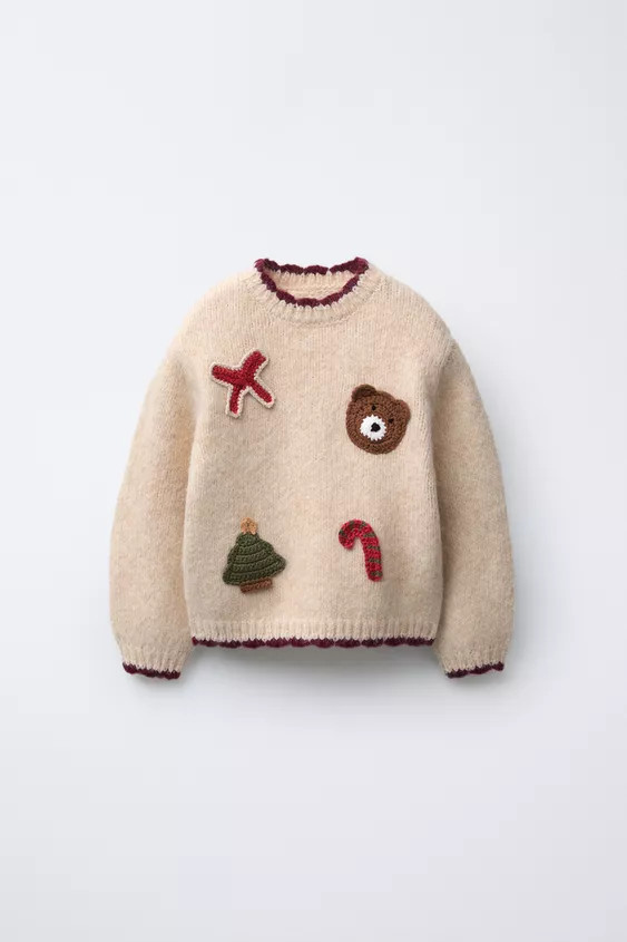 CROCHET PATCH KNIT JUMPER | Zara US