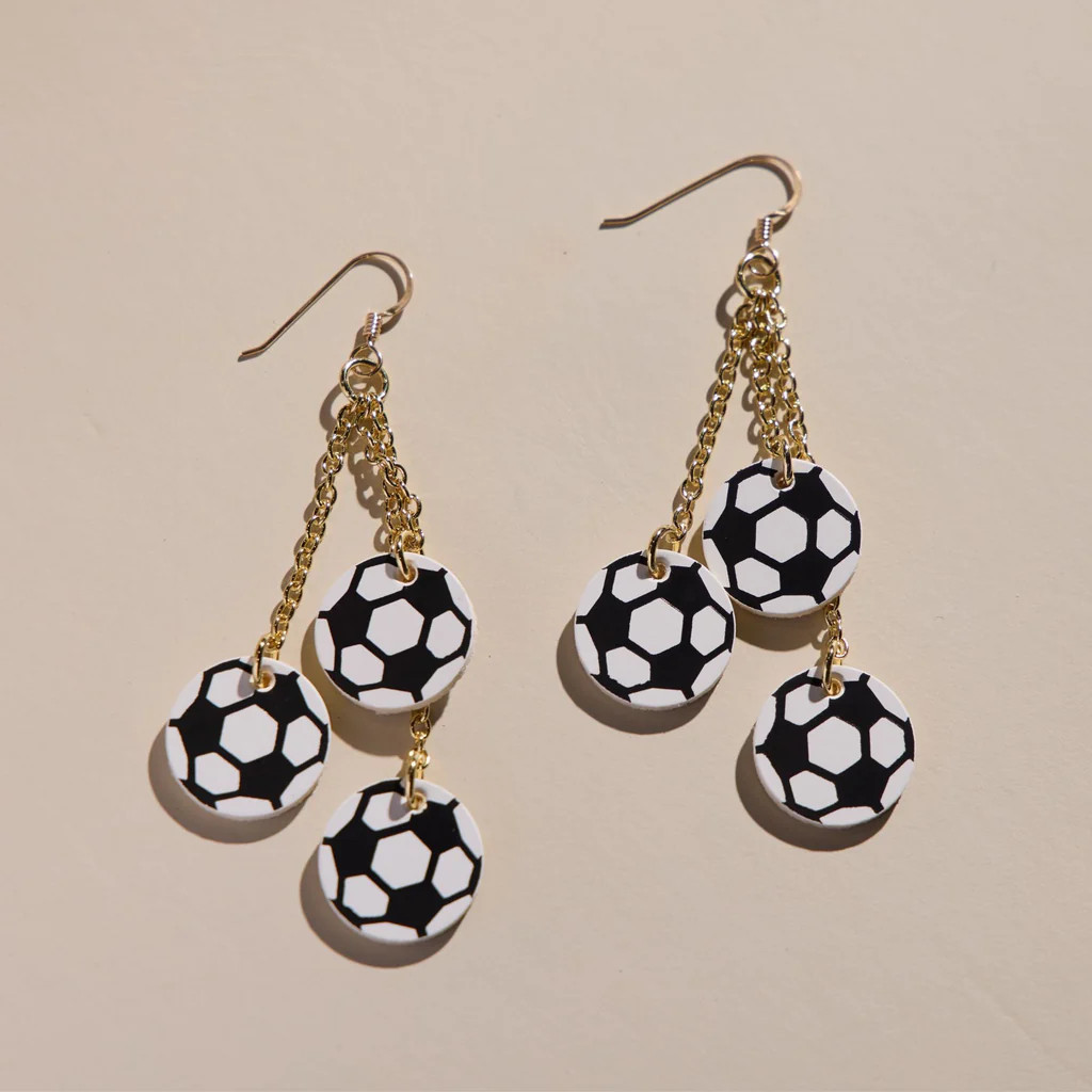 Striker Soccer Earrings | Nickel and Suede