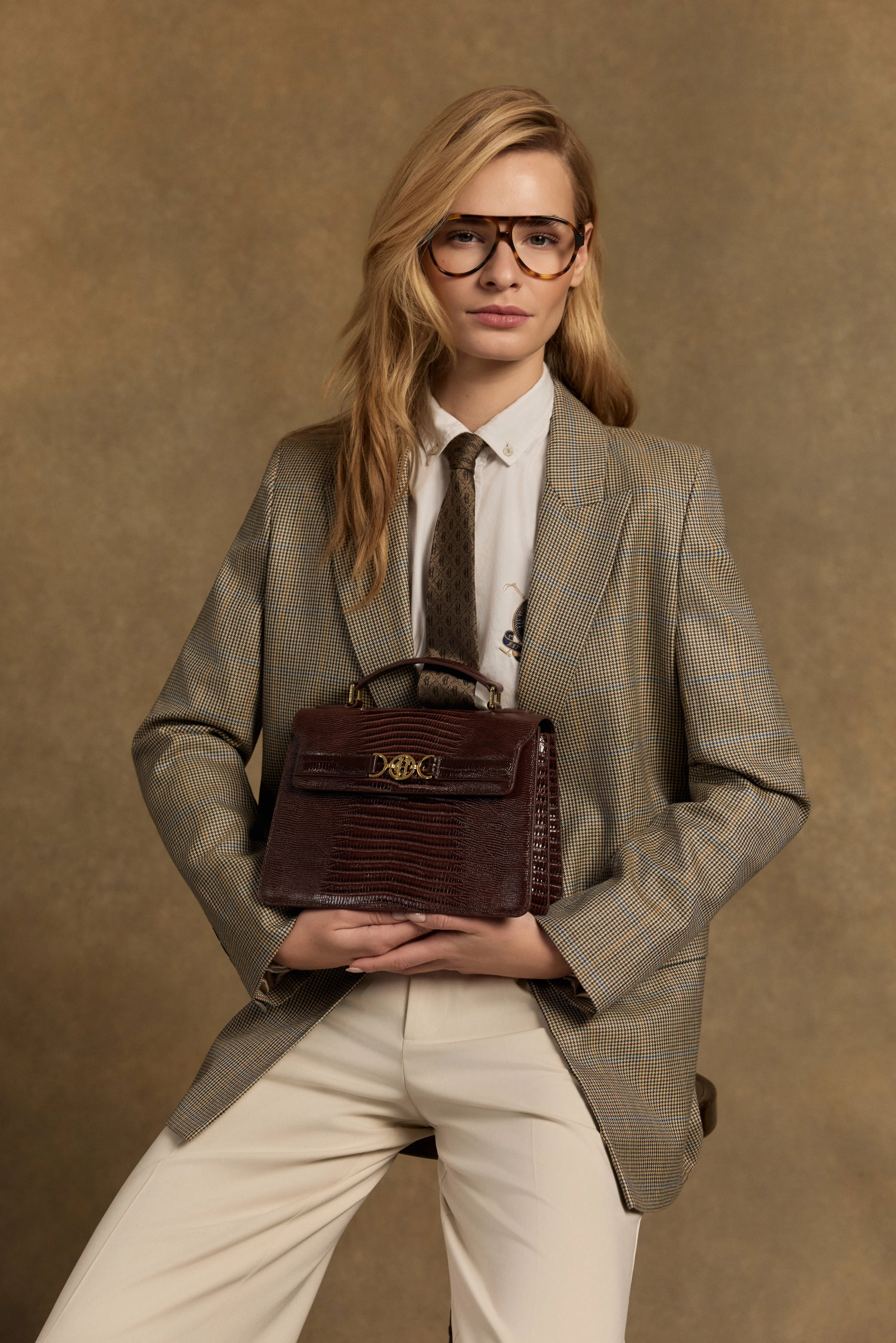Cambridge Bag (Chestnut Lizard) | Holland Cooper