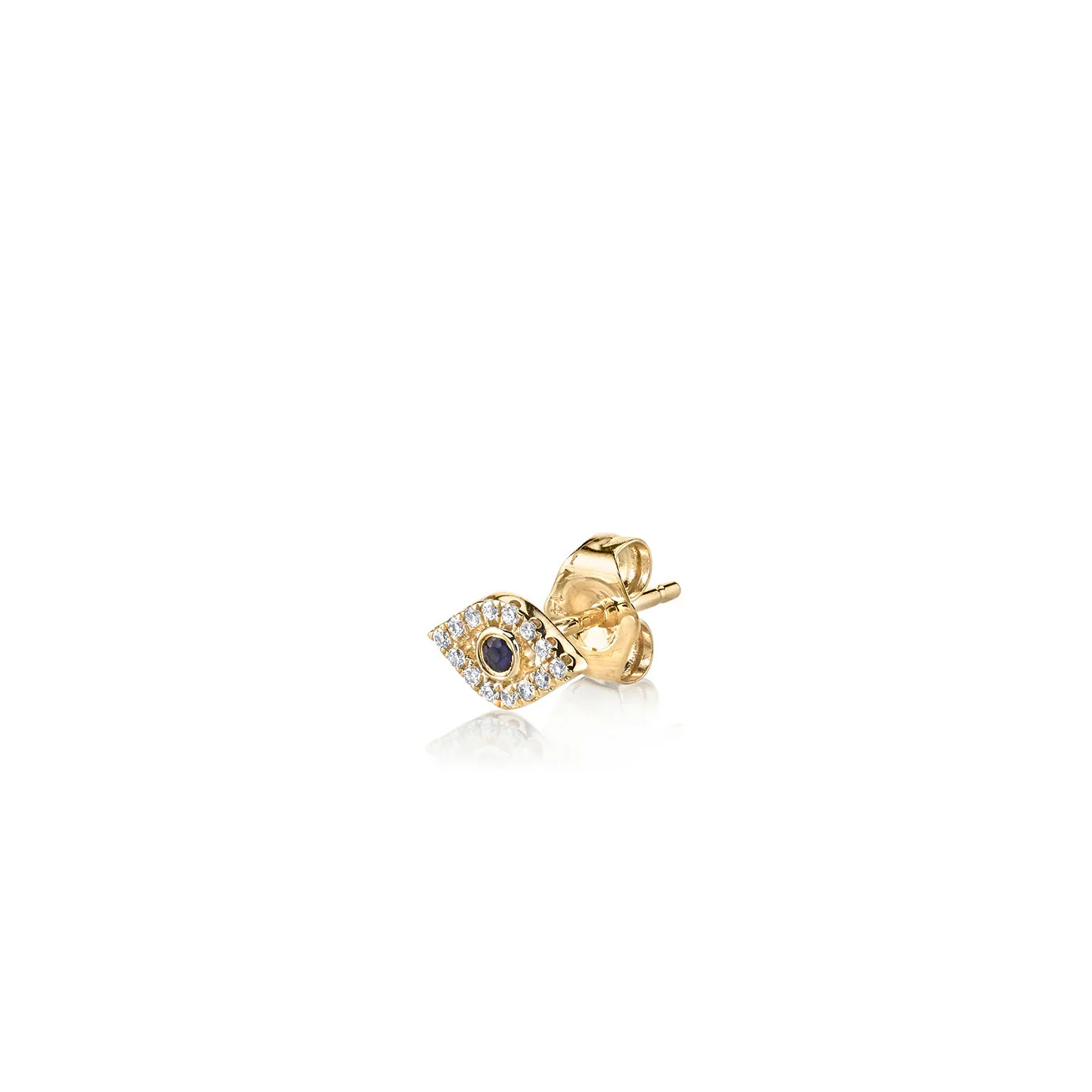Gold & Diamond Mini Bezel Eye Stud | Sydney Evan