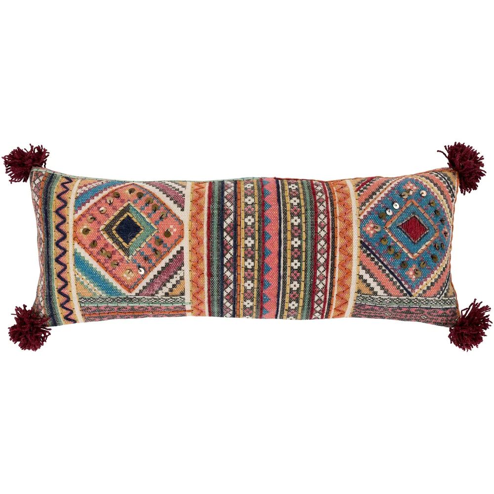 Nthanda Traditional Coral Throw Pillow 30 inch x 12 inch - Overstock - 18073056 | Bed Bath & Beyond