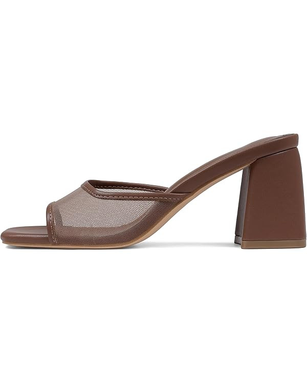 Heeled Sandals for Women Slide Sandals Square Open Toe Mules Chunky Heels Slip On Summer Dress Sh... | Amazon (US)