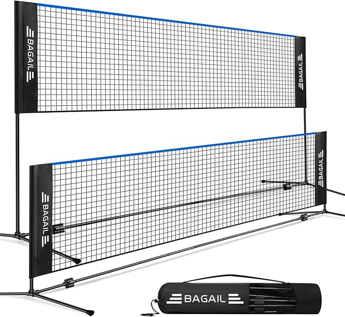 BAGAIL Badminton Net, Height Adjustable Kids Volleyball Net, Foldable Nylon Net 10 ft/14ft/17ft W... | Amazon (US)