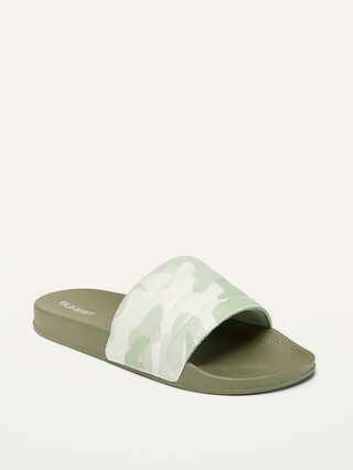 Gender-Neutral Faux-Leather Camo Pool Slides for Kids | Old Navy (US)