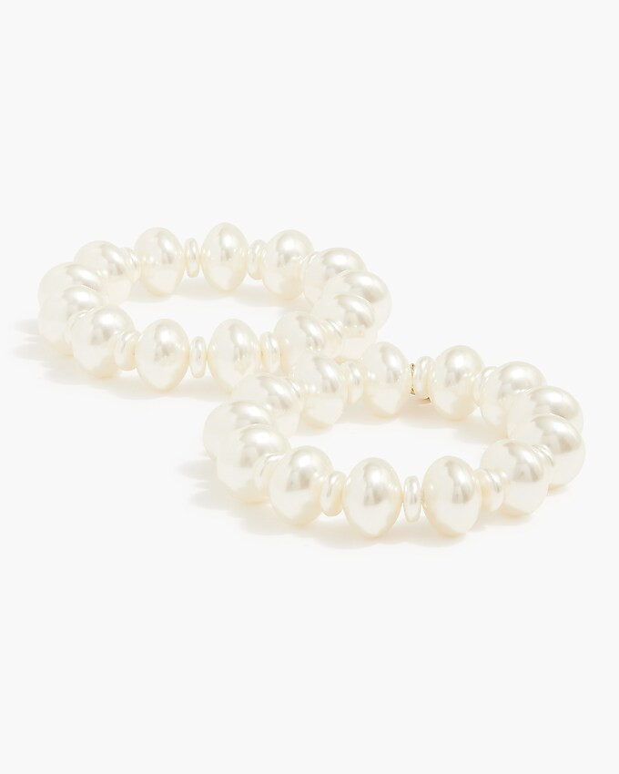 Pearl stretch bracelets set-of-two | J.Crew Factory