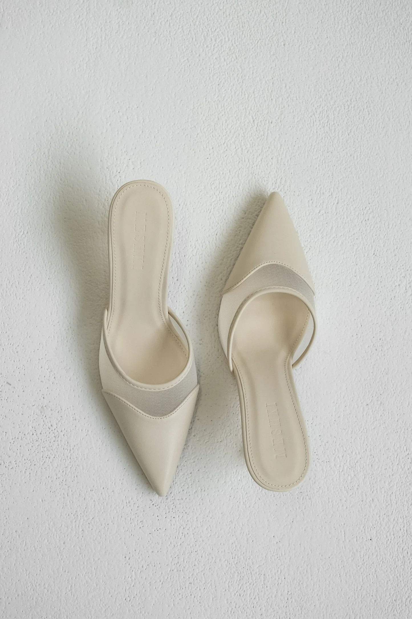Micah Mesh Pointed Heel - Ivory | MESHKI US