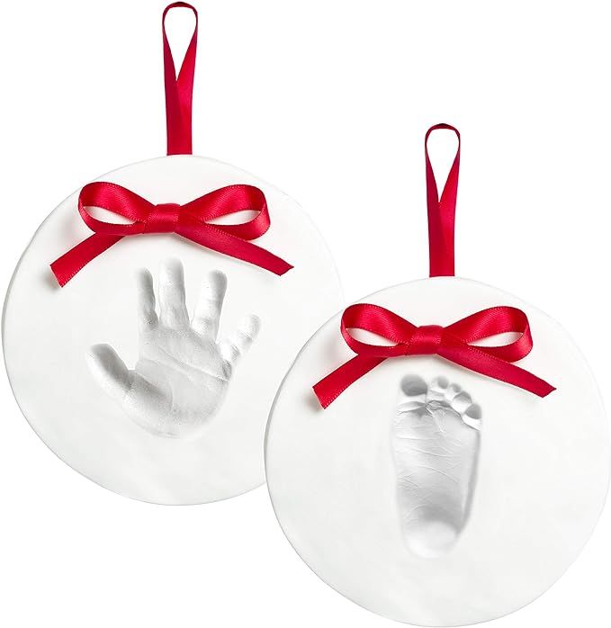 Pearhead Babyprints Baby's First Handprint or Footprint Ornament Kit, Easy No-Bake DIY Clay Impre... | Amazon (US)