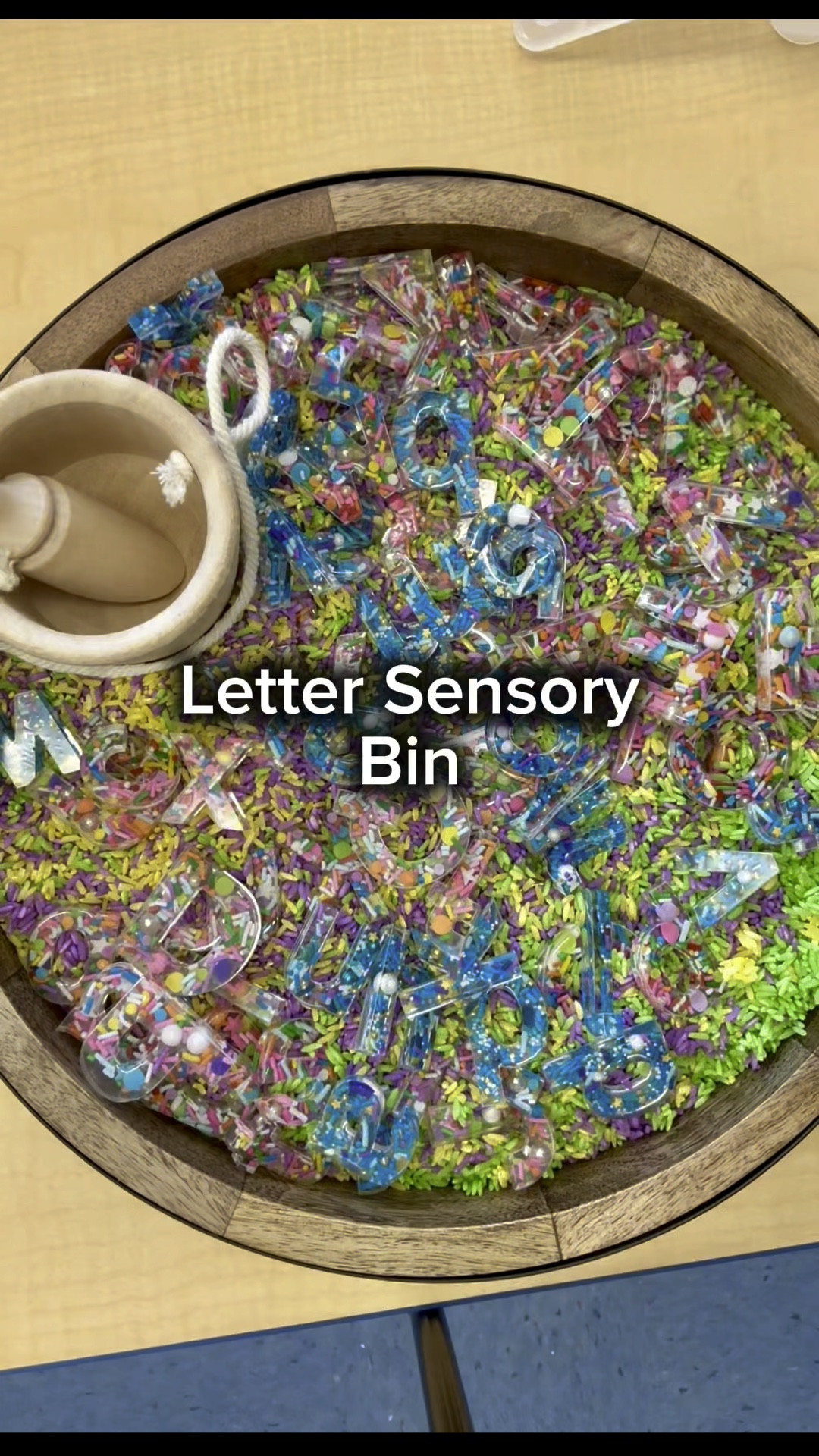Letter Sensory Bin! I dyed rice and added resin uppercase and lowercase letters. #ltkkids #ltkfamily

#LTKKids