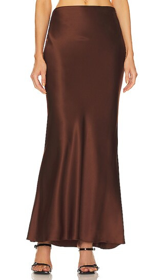 Bias Maxi Skirt in Chocolate | Revolve Clothing (Global)