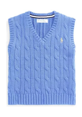 Ralph Lauren Childrenswear Baby Boys Cable-Knit Cotton Sweater Vest | Belk