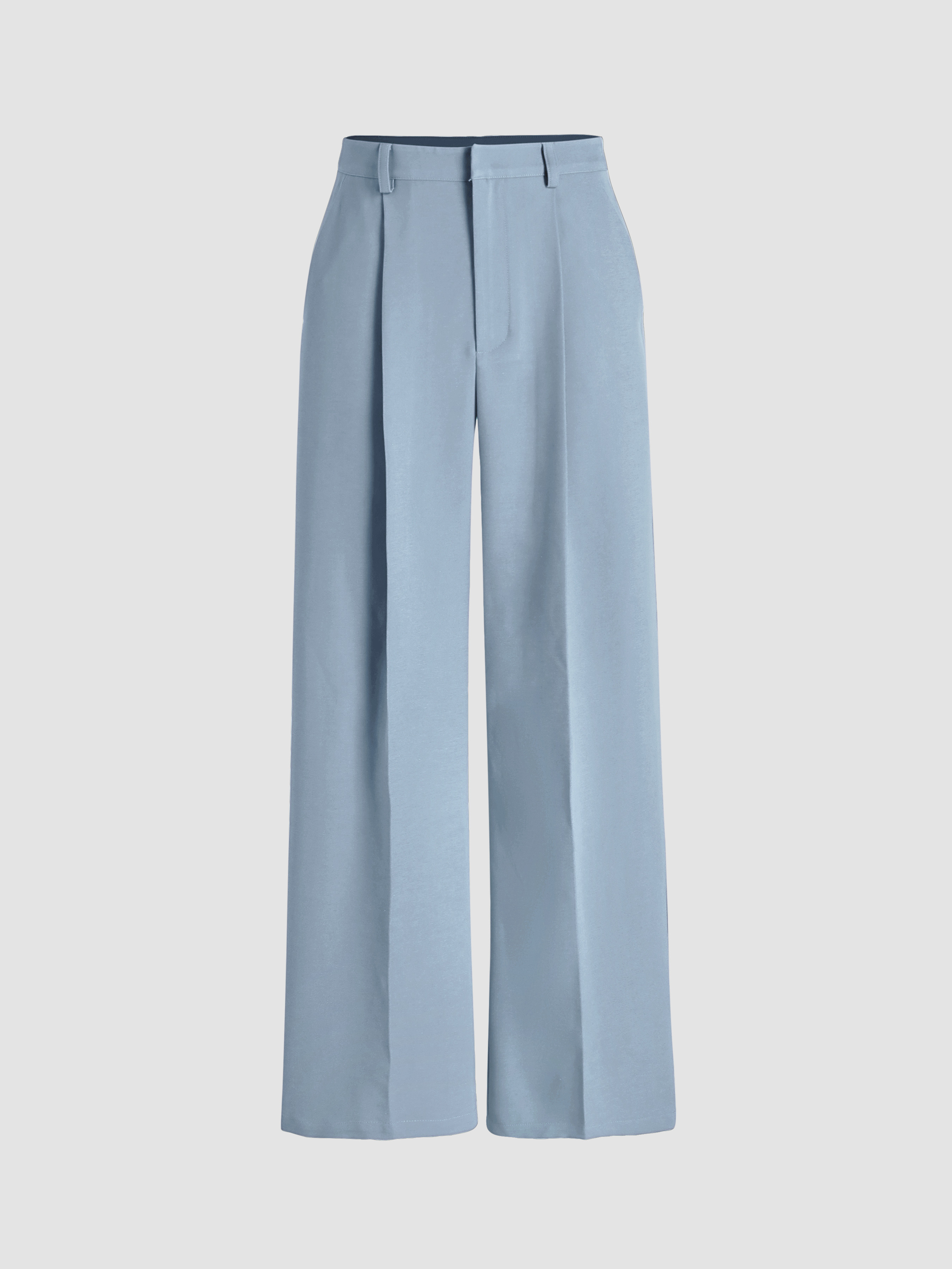 Woven Petite Mid Rise Pleated Straight Leg Pants For Exhibition Coffee Shop Work | Cider