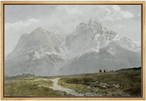 wall26 Framed Canvas Print Wall Art Vintage Winter Storm Mountain Valley Nature Wilderness Illust... | Amazon (US)