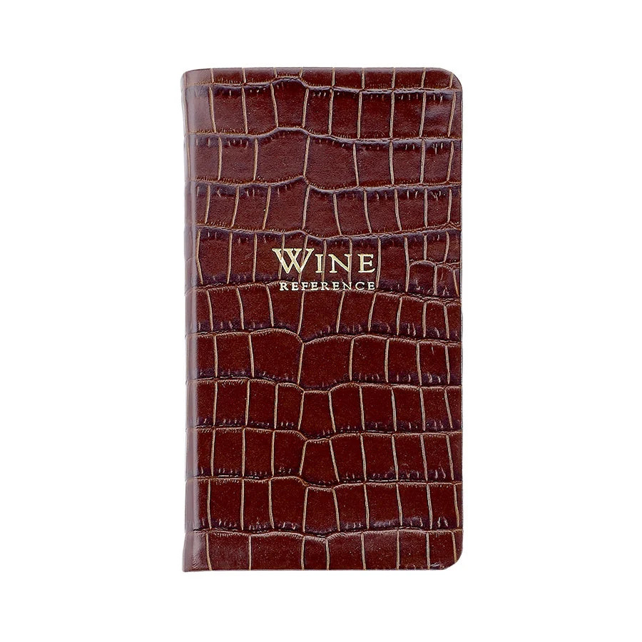 Professional Wine Reference in Brown Crocodile Embossed Leather | Over The Moon