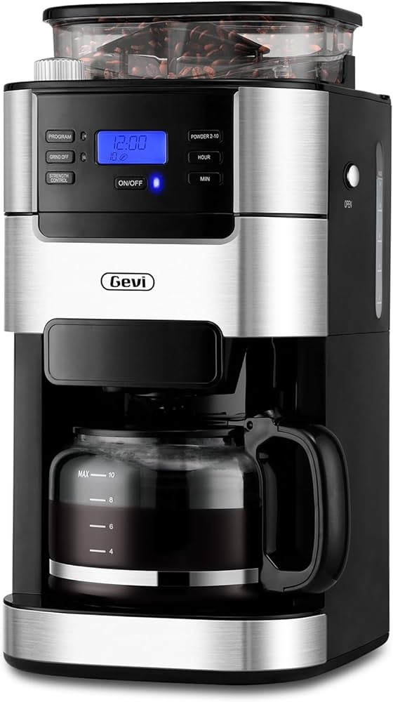 Gevi 10-Cup Drip Coffee Maker with Built-in Grinder, Programmable Brew Coffee Machine with Timer,... | Amazon (US)