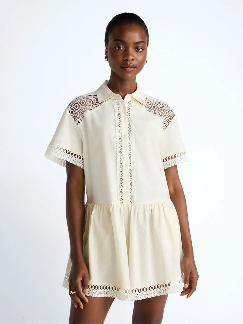 Scoop Women's Crochet Romper, Sizes XS-4XL | Walmart (US)