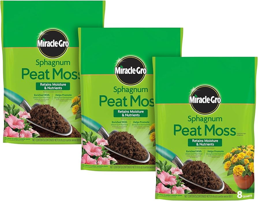 Miracle-Gro Sphagnum Peat Moss, Enriched with Plant Food, Add to Potting Mixes and Native Soil, 8... | Amazon (US)