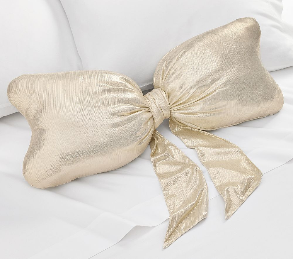 Gold Bow Pillow | Pottery Barn Kids