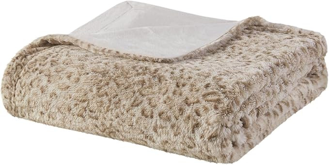 Madison Park Zuri Soft Plush Luxury Oversized Faux Fur Throw Animal Stripes Design, Faux Mink On ... | Amazon (US)