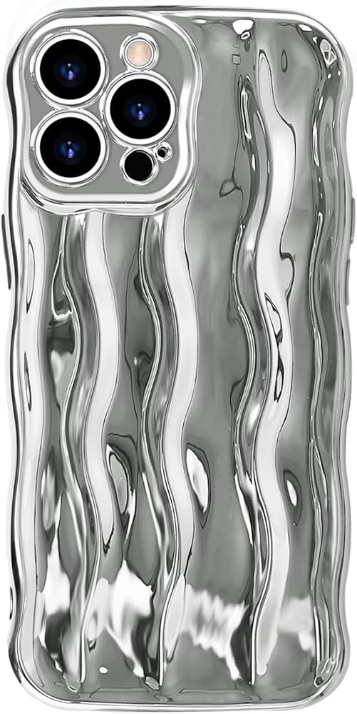 LOEV Compatible with iPhone 12 Pro 6.1" Case, Cute Glossy Water Ripple Pattern Phone Case, Curly ... | Amazon (US)