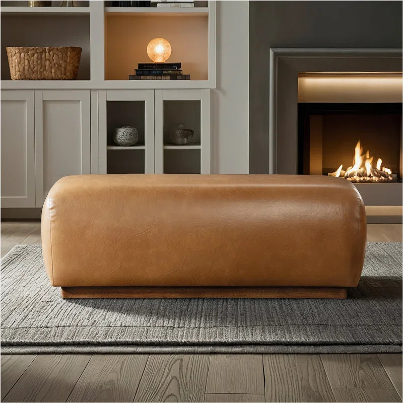 Mundubbera 47" Japandi Style Elegant Modern Leather Bench | Wayfair North America