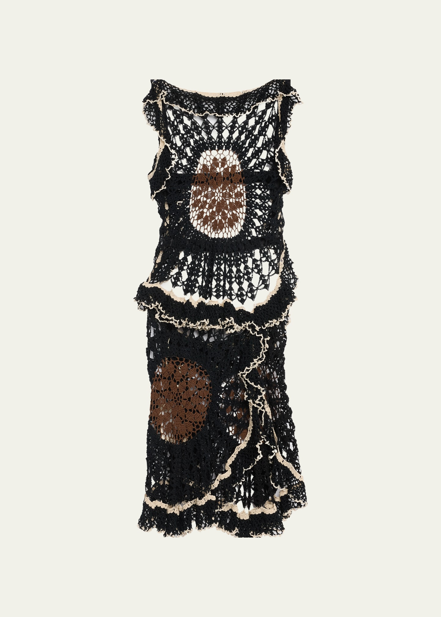 Diotima Crochet Flounce-Trim Dress | Bergdorf Goodman