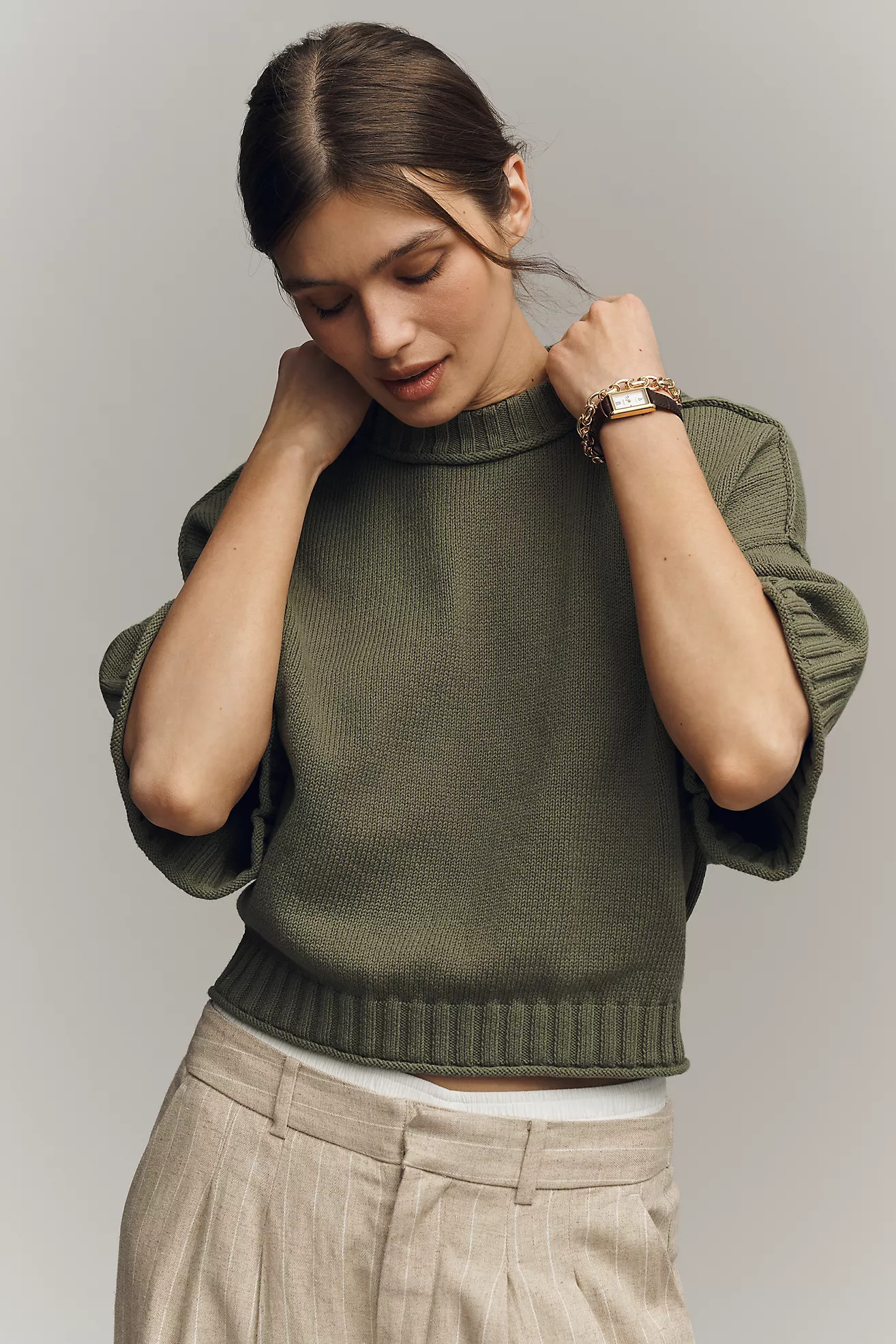 The Goldie Cotton Crew-Neck Sweater | Anthropologie (US)