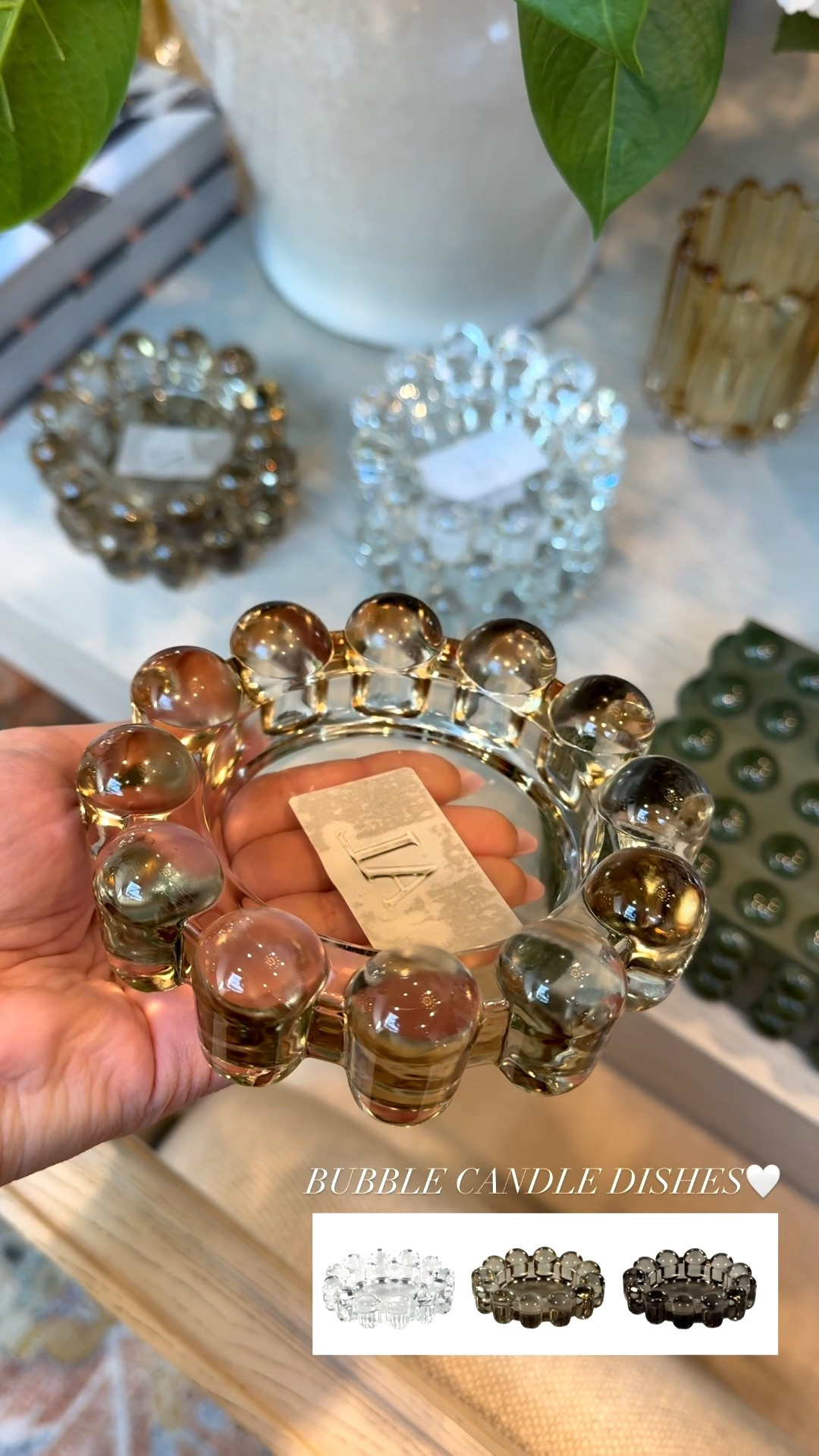 Alice Lane Bubble Candle dishes 🤩 Comes in three colors: Clear, Amber, and Smoke! 🤍

#LTKHome