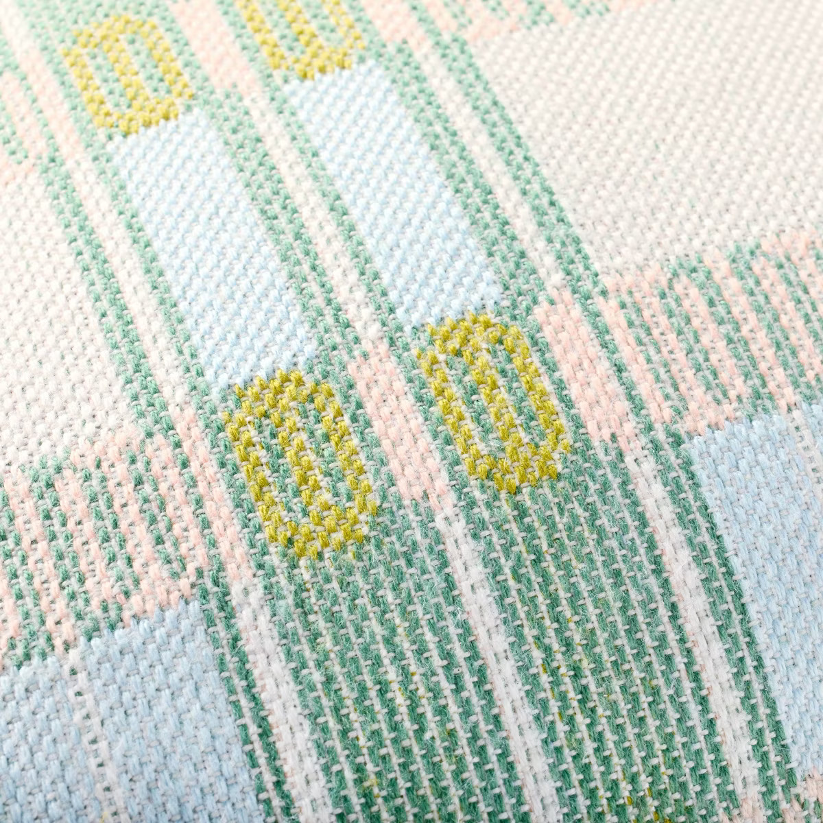 18"x18" Modern Plaid with Scallop Trim Indoor/Outdoor Square Throw Pillow Cool Tones - Hearth & H... | Target