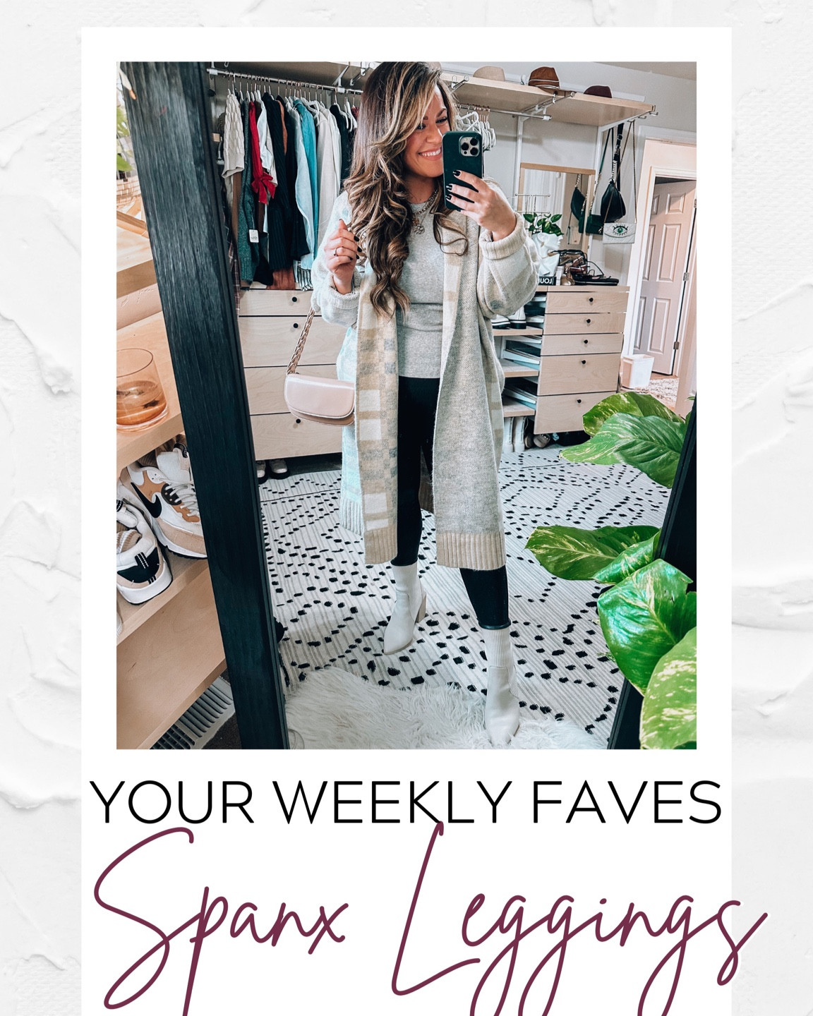 Workwear midsize outfit with spanx faux leather leggings - coatigan is target wearing a large )- long sleeve top Walmart xl - faux leather leggings I sized up to a 1x (code TARYNTRULYXSPANX) - cream sock booties sized up a 1/2 size - bag is Amazon

#LTKSeasonal #LTKCyberweek #LTKstyletip