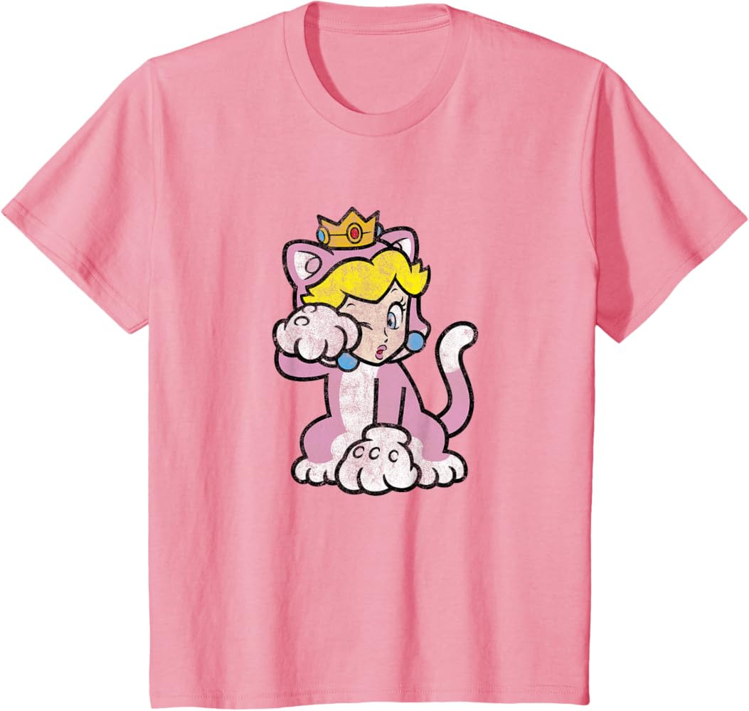 Super Mario 3D Bowser's Fury Princess Peach Cat Portrait T-Shirt | Amazon (US)