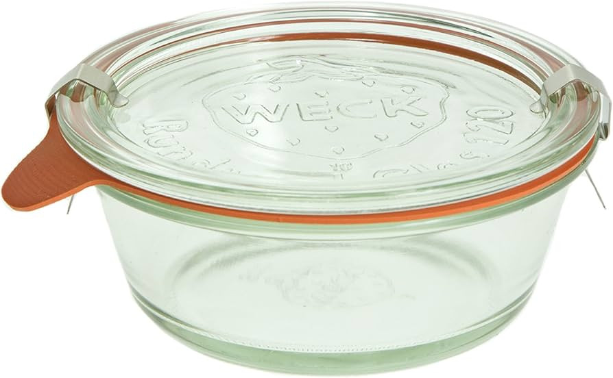 Weck 750 Small Bowl 10.14 Oz, 6 Jars W/Glass Lids, 6 Rings, & 12 Clamps | Amazon (US)