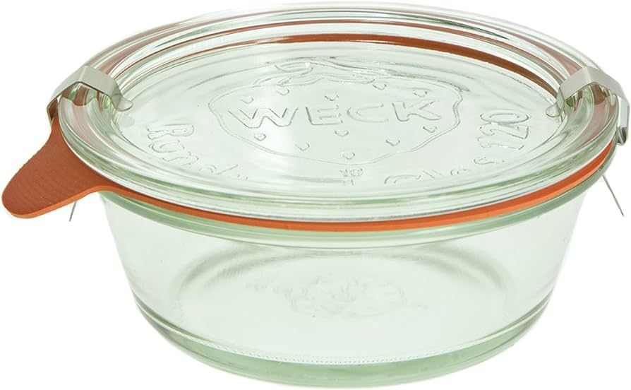 Weck 750 Small Bowl 10.14 Oz, 6 Jars W/Glass Lids, 6 Rings, & 12 Clamps | Amazon (US)