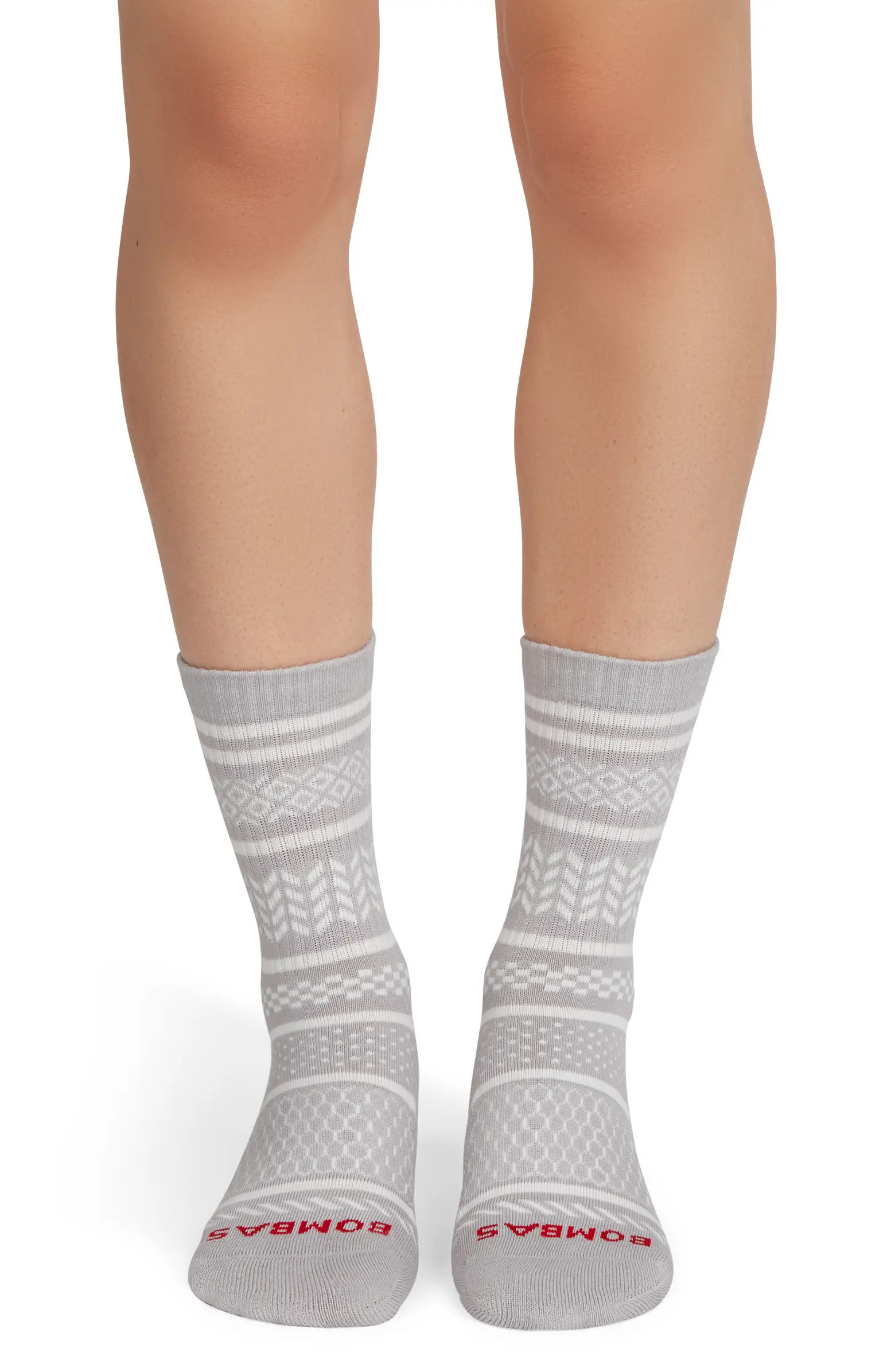 Check Fair Isle Cotton Blend Crew Socks | Nordstrom