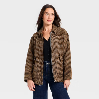Women's Tweed Fashion Jacket - Universal Thread™ Brown | Target