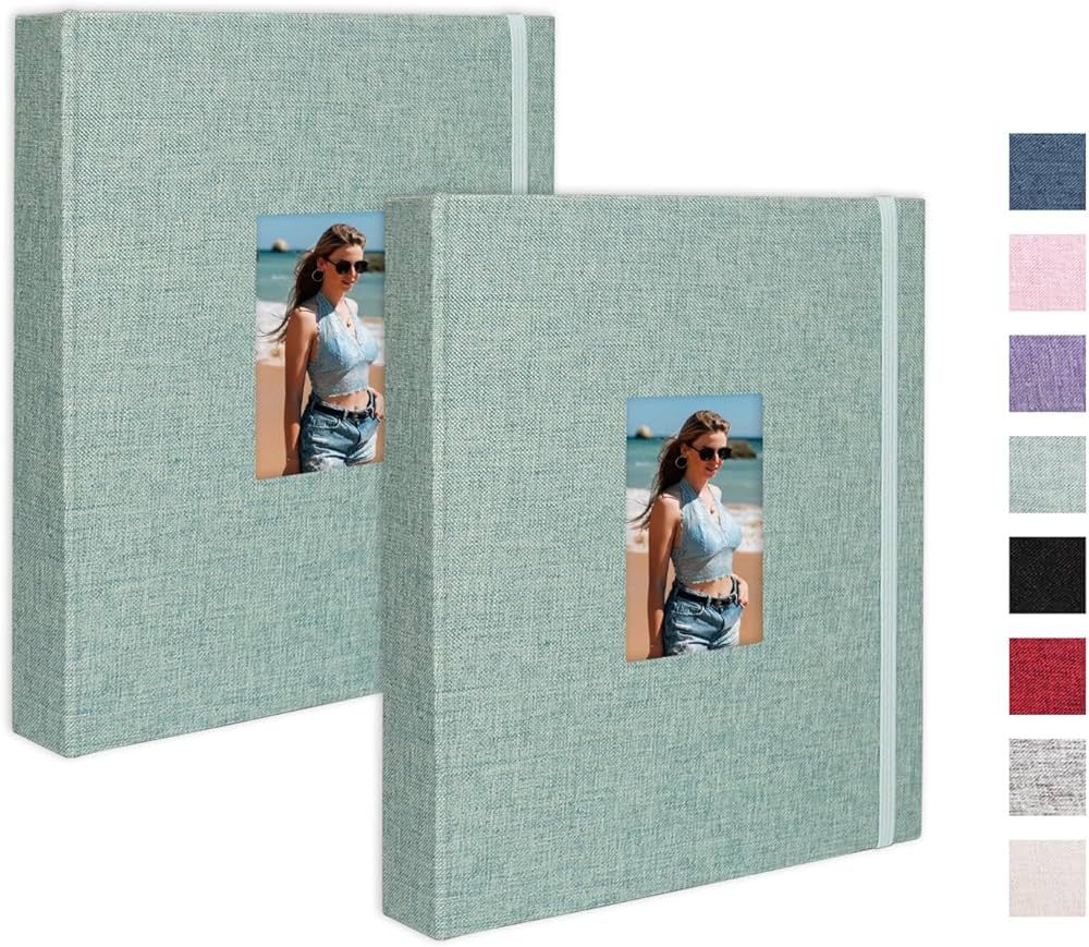 Polaroid Photo Album 2x3, Pack of 2 Linen Picture Book, Each Mini Album Holds 208 Photos for Fuji... | Amazon (US)