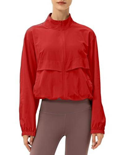 Locachy Women's Lightweight Zip Up Athletic Jacket Stand Collar Windproof Sun Protection Workout ... | Amazon (US)
