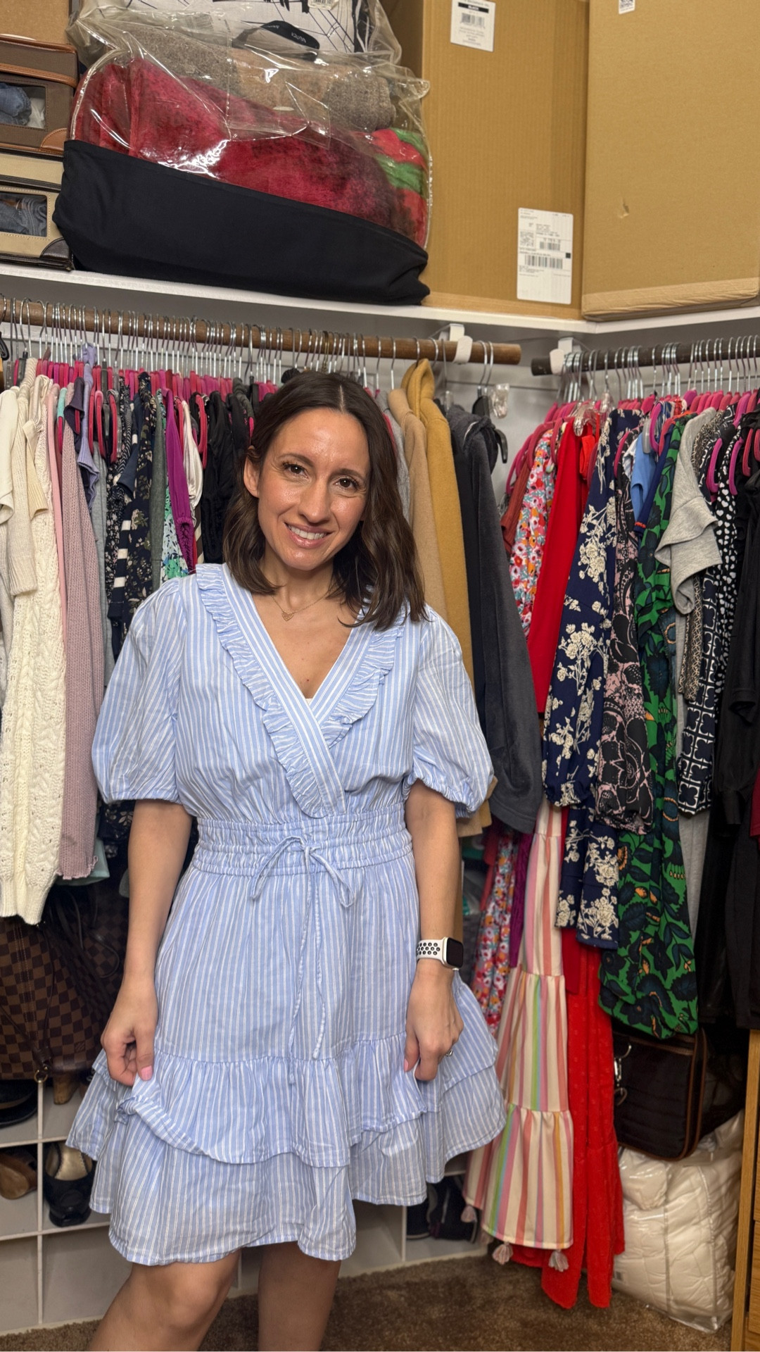 Blue and white spring and summer dress. Love the detail and it’s so pretty. 
Walmart find  

#LTKOver40 #LTKPetite #LTKSeasonal