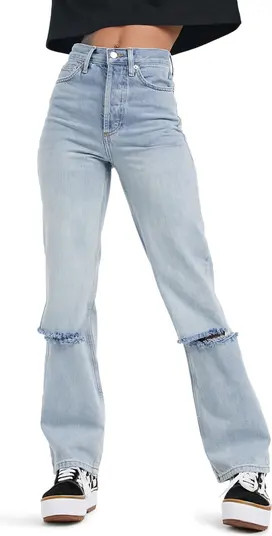 Ripped Straight Leg Dad Jeans | Nordstrom