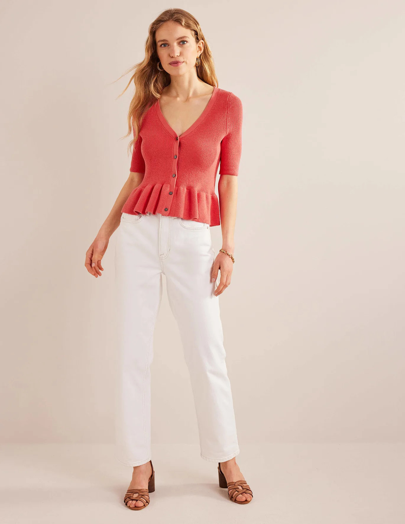 Ribbed Peplum Cardigan | Boden (US)