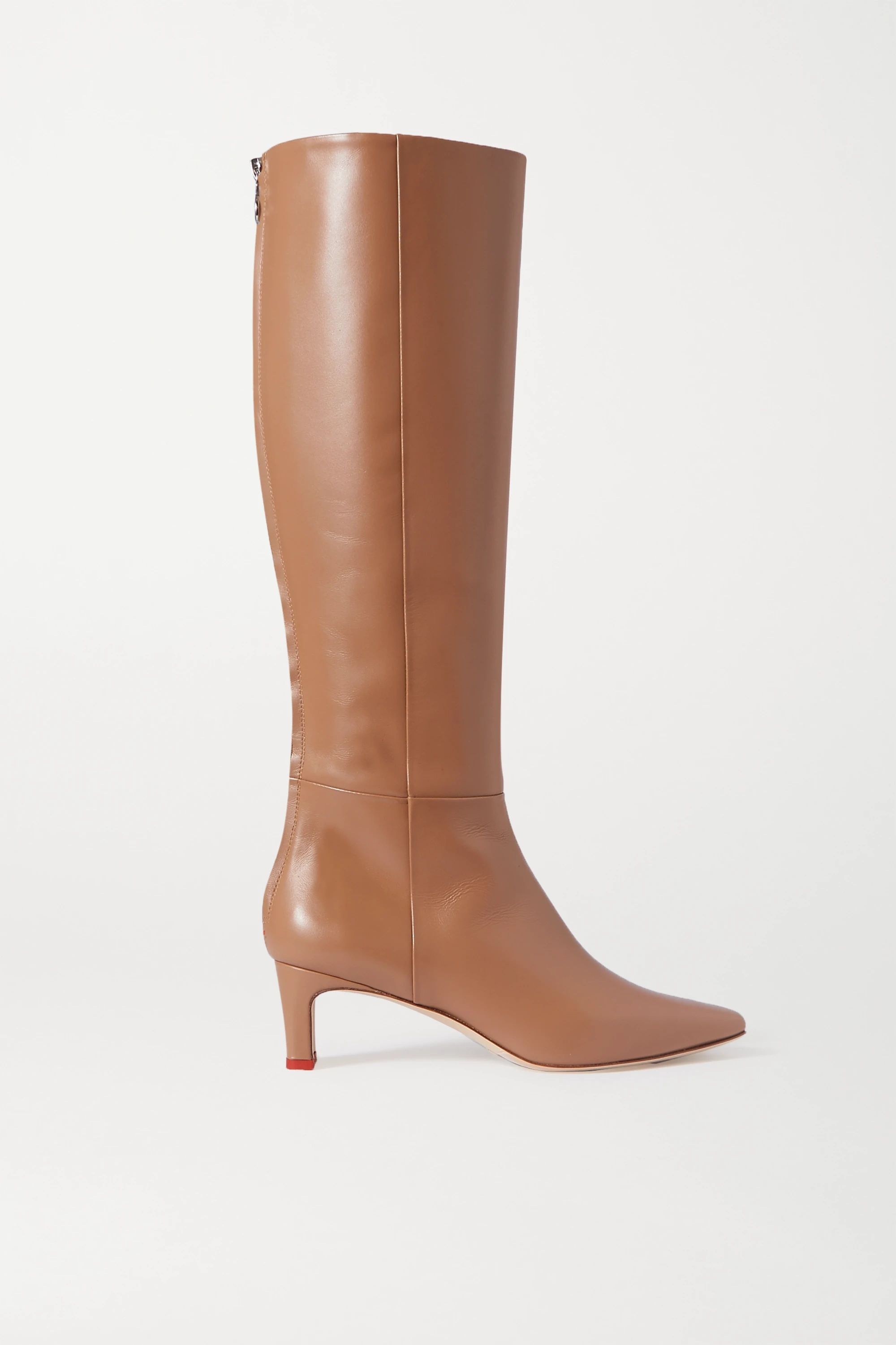 Neutral Sidney leather knee boots | aeyde | NET-A-PORTER | NET-A-PORTER (UK & EU)