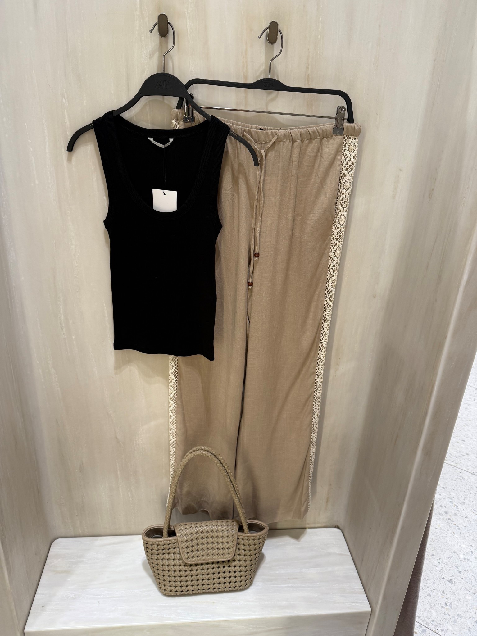 Capsule wardrobe basics❤️‍🔥
Use code CS20 for discount on the Elleme woven bags 
Tags: Zara black tank vest ribbed top plain linen crochet side pleat trousers beige raffia woven bag taupe neutral fashion summer inspo outfit ideas chic women’s style Dubai Barcelona st tropez casual brunch

#LTKstyletip #LTKsummer