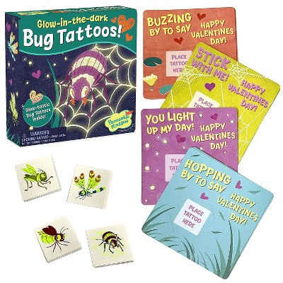 Peaceable Kingdom Kids Glow-in-the-Dark Bug Valentines – 28 Cards with 28 Tattoos, 4 Designs – Classroom Valentine Exchange Set Ages 4+ | Target
