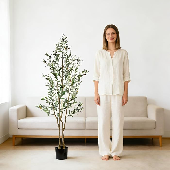 5ft Faux Olive Tree with Pot, Artificial Tall Plant for Indoor Decor | Amazon (US)